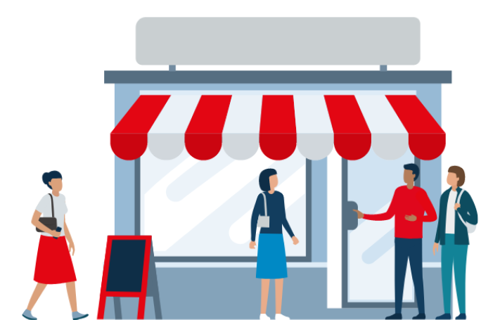 illustrazione grafica - il negozio vicino